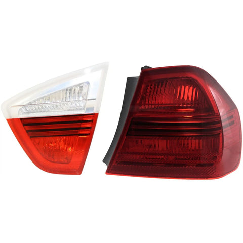 Tail Light Set For 2007 BMW 328i 335i Passenger Side Inner Outer Halogen Sedan