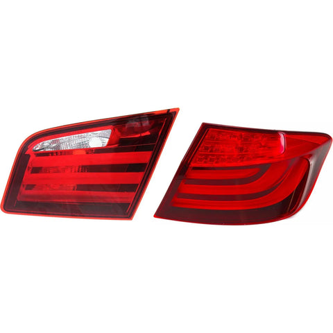 Tail Light Set For 2011-2013 BMW 535i 12-13 M5 LH RH Inner Outer Clear/Red/LED