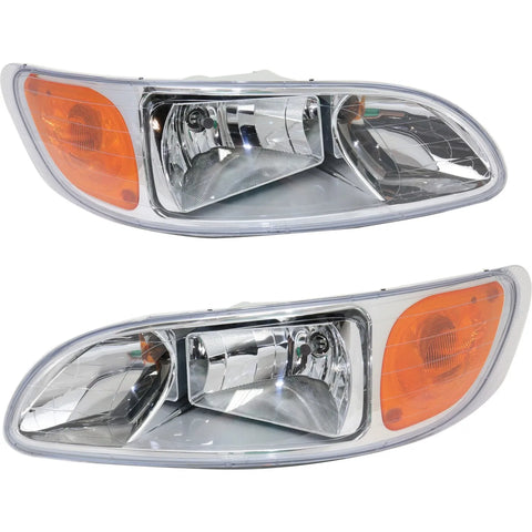 Halogen Headlight Lamp Assembly LH RH Kit Pair for Peterbilt Truck Brand New