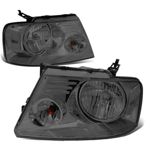 2004-2008 d F150 Pickup Pair Smoked Housing Clear Side Headlight/Lamp Set