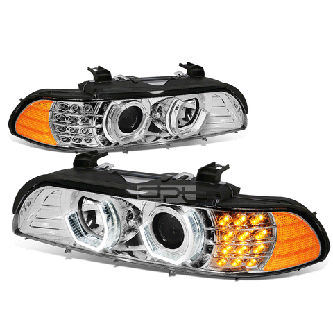 1996-2003 BMW 5-Series E39 LED U-Halo Projector Headlight Head Lamps Chrome