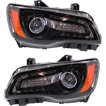 Headlight Set For 2012-2014 Chrysler 300 Driver and Passenger Side w/ bulb
