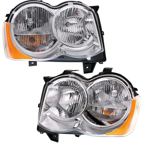 Headlight Set For 2008 2009 2010 Jeep Grand Cherokee Left and Right CAPA 2Pc
