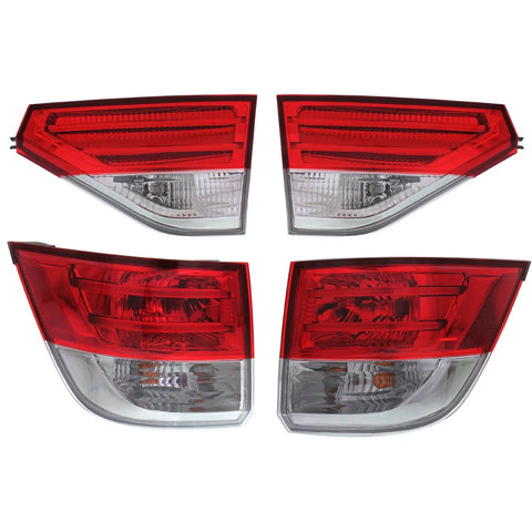 Tail Light Set For 2014-2017 Honda Odyssey LH RH Inner Outer Clear/Red LED CAPA