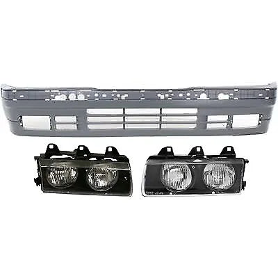 Headlight Kit For 1992-1993 BMW 325i Left & Right 92-93 318i Clear Lens Halogen