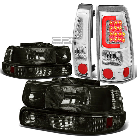 99-02 SILVERADO SMOKED CRYSTAL HEADLIGHT+BUMP