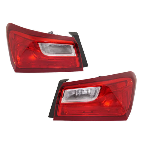 Tail Light Set For 2016-2022 Chevrolet Malibu LH RH Outer Clear/Red Halogen CAPA