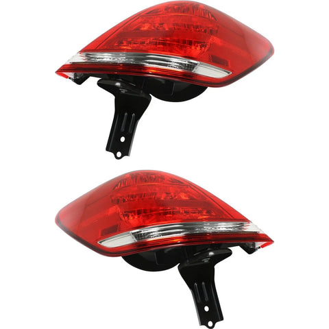 Halogen Tail Light Set For 2005-07 Toyota Avalon Outer Clr/Rd w/Bulbs 2Pcs CAPA