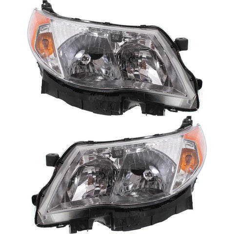Headlight Set For 2009-2013 Subaru Forester Left and Right With Bulb CAPA 2Pc