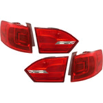 Tail Light LH and RH Inner Outer For Volkswagen 2011-18 Jetta 13-14 Hybrid Sedan
