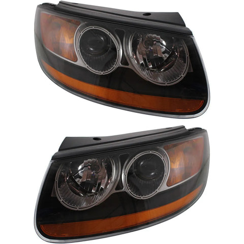 Headlight Set For 2010 2011 2012 Hyundai Santa Fe Left and Right With Bulb 2Pc