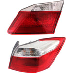 Tail Light Set For 2013-2015 Honda Accord RH Inner Outer Clear/Red Halogen CAPA