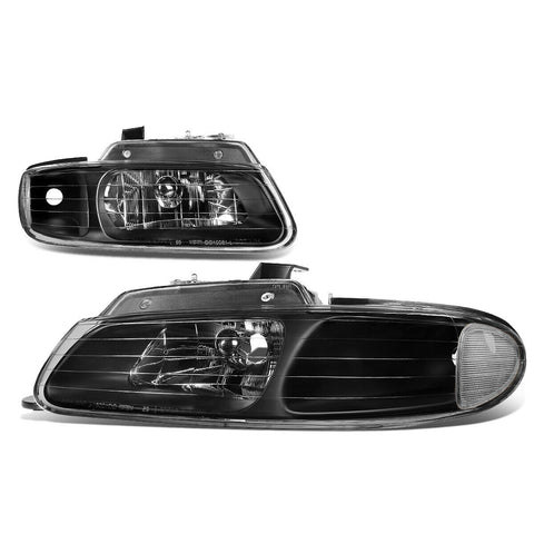 1996-1999 Town & Country Grand Caravan OE Style Headlight Headlamp Set Black
