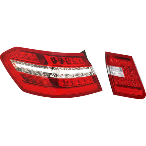 Tail Light Set For 2010-2013 MB E350 12-13 E300 LH Inner Outer Clear/Red LED
