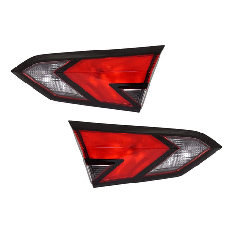 Tail Light Set For 2020-2021 Nissan Versa Left and Right Inner Clear/Red Halogen