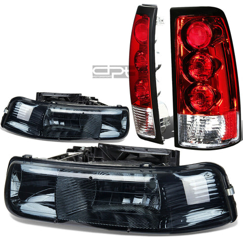 99-02 SILVERADO SMOKE CRYSTAL HEADLIGHT+CHRO
