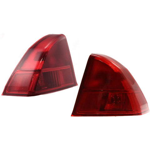 Halogen Tail Light Set For 2001-2002 Honda Civic Sedan Outer Red w/Bulbs 2Pcs