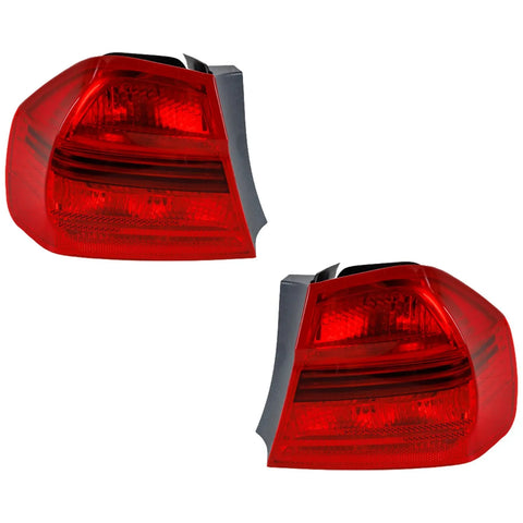 Tail Light Set For 2006 BMW 325i 06-08 323i Left Right Outer Red Lens Halogen
