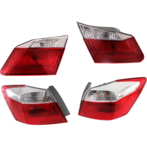 Halogen Tail Lamps LH RH Inner Outer For 13-15 Honda Accord Sedan EX LX Sport