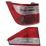 Tail Light Set For 2011-2013 Honda Odyssey Left Inner Outer Clear/Red Halogen