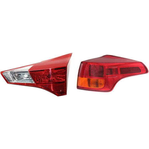 Tail Light Set For 2013-2015 Toyota RAV4 Left Right Inner Outer w/ bulbs Halogen