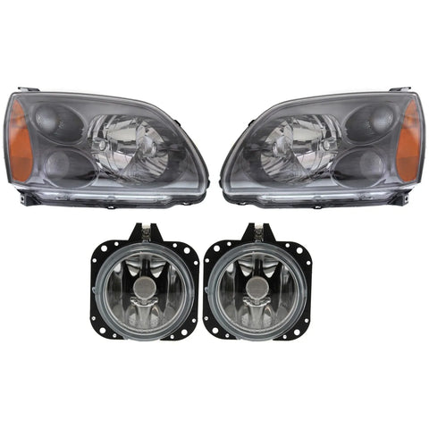 Headlight Kit For 2004-2008 Mitsubishi Galant Left and Right 4Pc