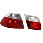 Tail Light Set For 2000 BMW 323Ci 328Ci Left Inner and Outer Clear/Red Halogen