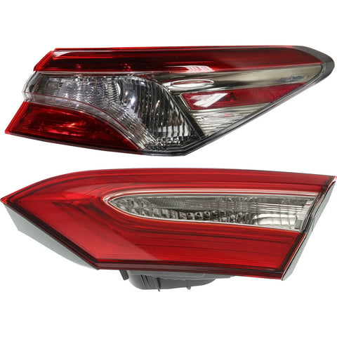 Tail Lights For 2018-2019 Toyota Camry Left and Right Side Inner Outer Halogen
