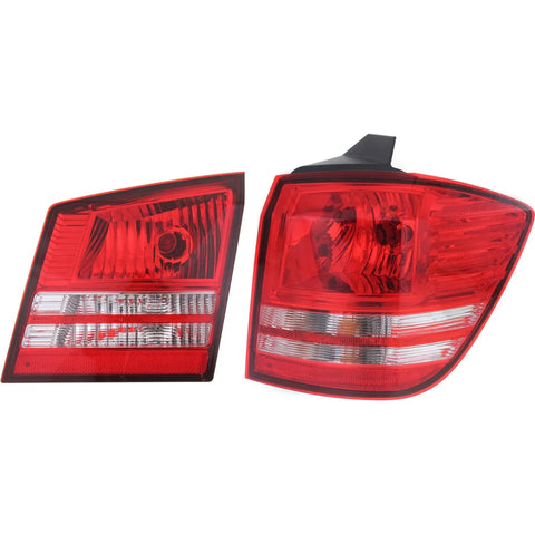 Tail Light Set For 2009 Dodge Journey Right Inner and Outer Clear/Red Halogen