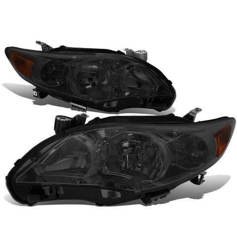2011-2013 Toyota Corolla Pair Smoked Housing Amber Corner Headlight/Lamp Set