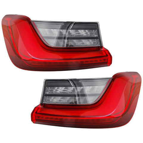 Tail Light Set For 2021 BMW M3 19-22 330i Clear/Red LED Lens & Housing