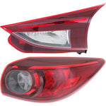 Tail Light Set For 2014-2018 Mazda 3 3 Sport Right Outer Clear/Red Halogen CAPA