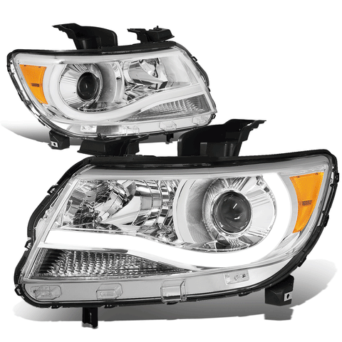 2015-2020 Chevy Colorado LED DRL Bar Projector Headlight Lamps Chrome/Amber