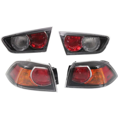 Tail Light For 2009-2017 Mitsubishi Lancer Kit Left and Right Inner and Outer
