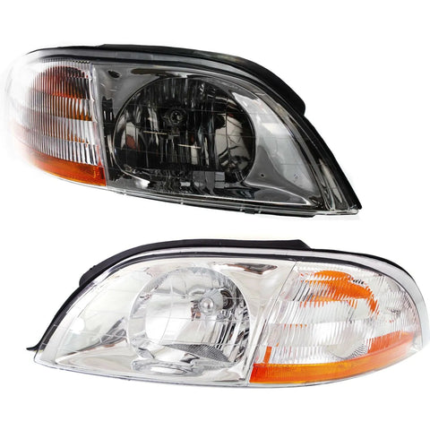Headlight Set For 2001 2002 2003 Ford Windstar Left and Right With Bulb 2Pc