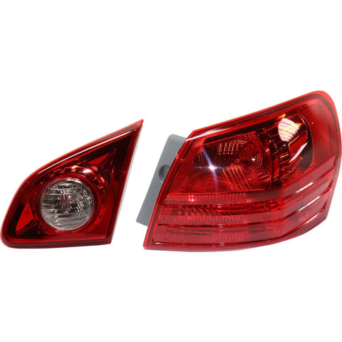Tail Lights For 2008-13 Nissan Rogue 14-15 Select RH Inner Outer Clear/Red CAPA