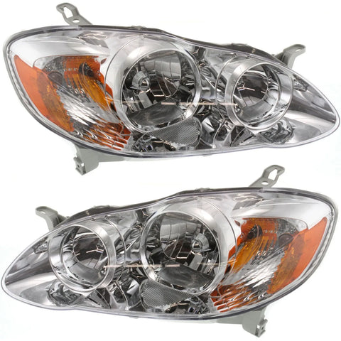 Halogen Headlight Set For 2005-2008 Toyota Corolla w/ Bulb(s) Pair CAPA
