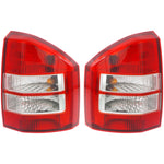 Tail Light Set For 2007-2010 Jeep Compass Left and Right Clear/Red Halogen