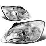 06-08 Kia Rio 5 Pair Chrome Housing Clear Side Front Driving Headlight Lamps
