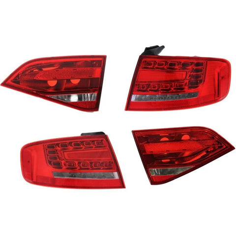 Tail Light For 2009-2012 Audi A4 Quattro Kit Left and Right Inner and Outer