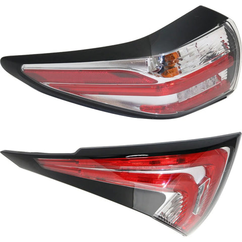 Tail Light Set For 2015-2018 Nissan Murano LH Inner Outer Clear/Red Halogen/LED
