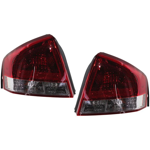 Halogen Tail Light Set For 2009 Kia Spectra New Body Style Clr/Red w/ Bulbs 2Pcs