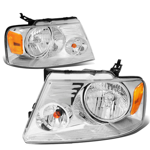 2004-2008 d F150 Chrome Housing Amber Corner Driving Headlight Headlamps