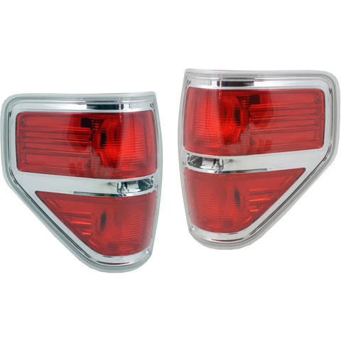 Set of 2 Tail Light For 09-2013 Ford F-150 Platinum LH & RH Red Lens