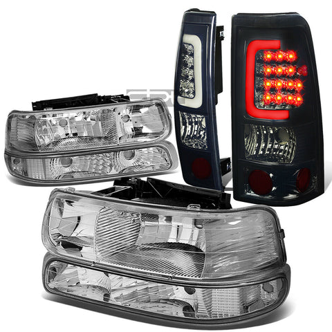 99-02 SILVERADO CHROME HEADLIGHT+CLEA