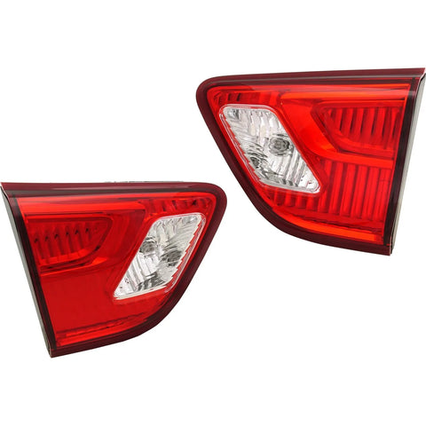 Tail Light Set For 2017-2019 Nissan Pathfinder LH RH Inner Clear/Red Halogen