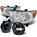07-13 SEQUOIA/TUNDRA CHROME AMBER HEADLIGHT+TURN SIGNAL+SMOKED OE FOG LIGHT