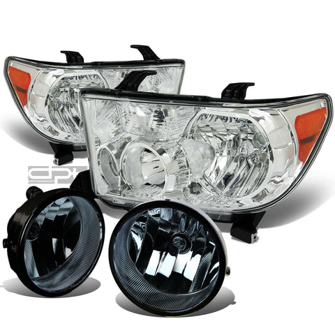 07-13 SEQUOIA/TUNDRA CHROME AMBER HEADLIGHT+TURN SIGNAL+SMOKED OE FOG LIGHT