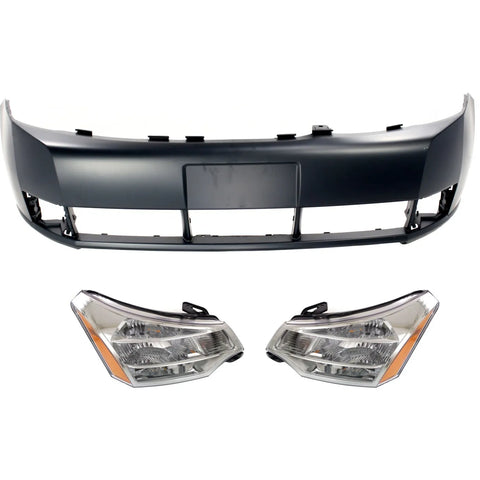 Bumper Cover Kit For 2008-2011 Focus Front 3pc with Headlight