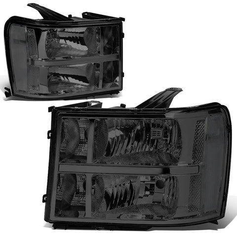 07-14 GMC Sierra 1500 2500 3500 Factory Style Headlight Lamps Smoked/Clear